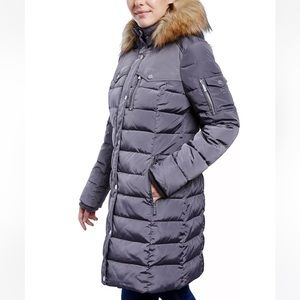 Michael Kors faux-fur trim hooded puffer jacket for women